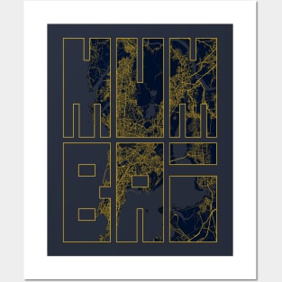 Mumbai, India City Map Typography - Gold Art Deco Posters and Art